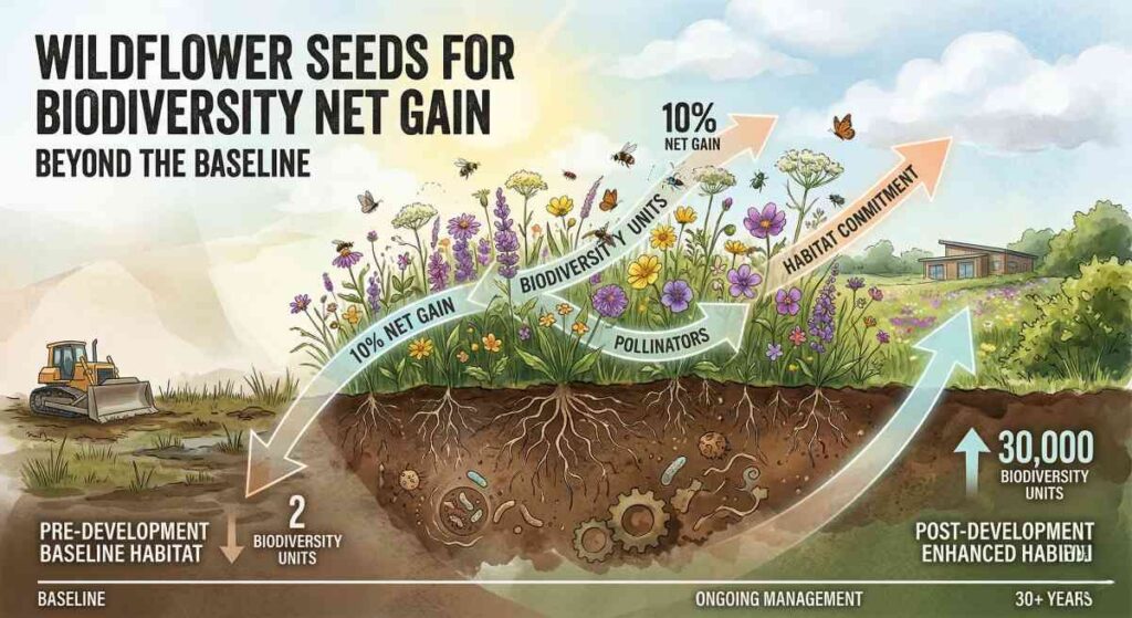 wildflower seeds biodiversity net gain