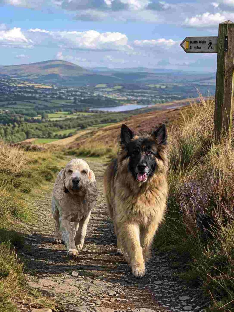 dog walks near builth wells